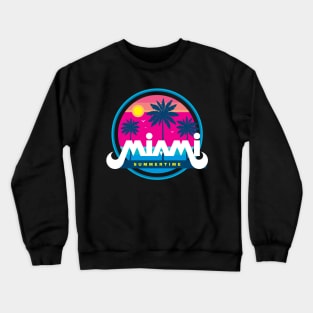 Retro Miami Sunset Crewneck Sweatshirt